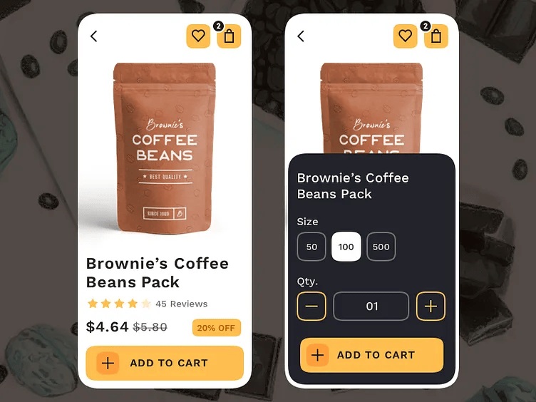 Add to cart feature