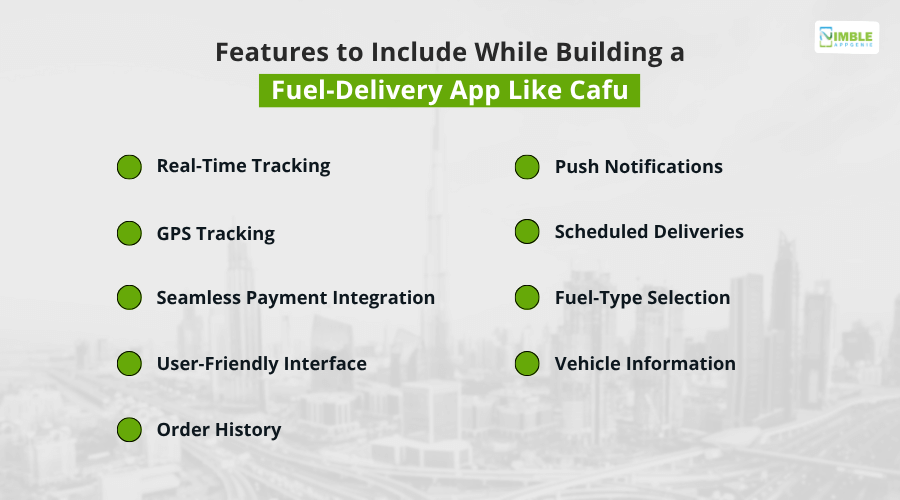 Features to Include While Building a Fuel-Delivery App Like Cafu