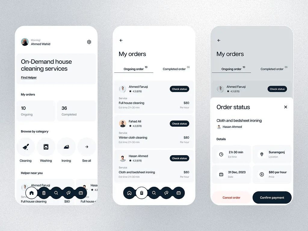 On Demand Service App UI