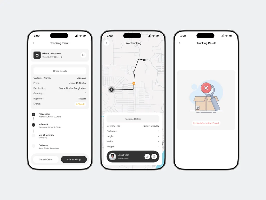 eCommerce app order tracking