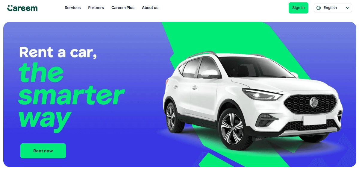 Careem car rental website