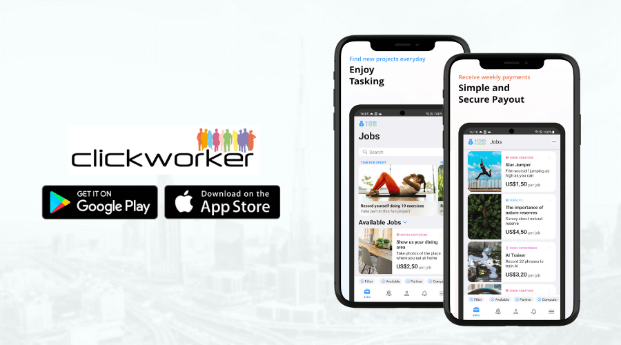 Clickworker- Best money making apps in UAE