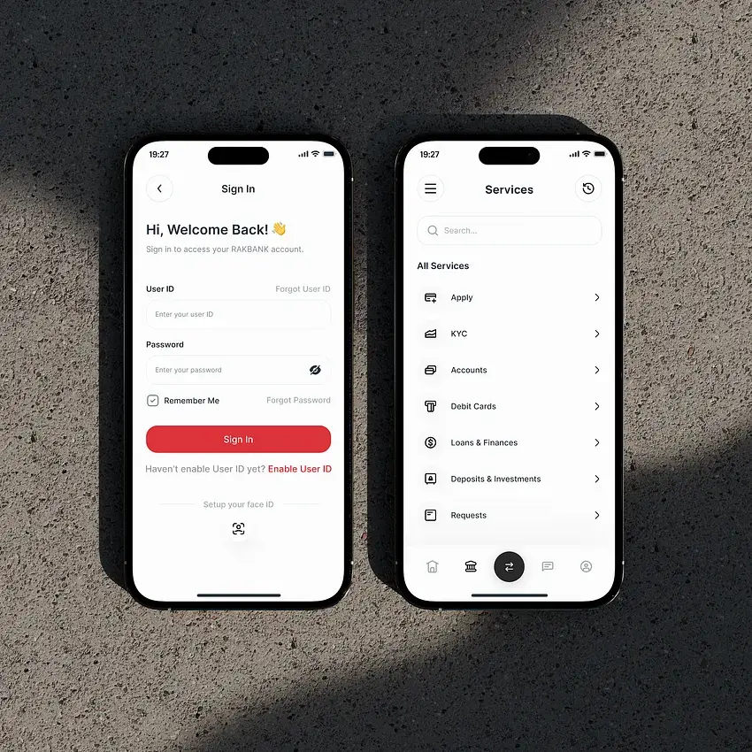 RakBank account management